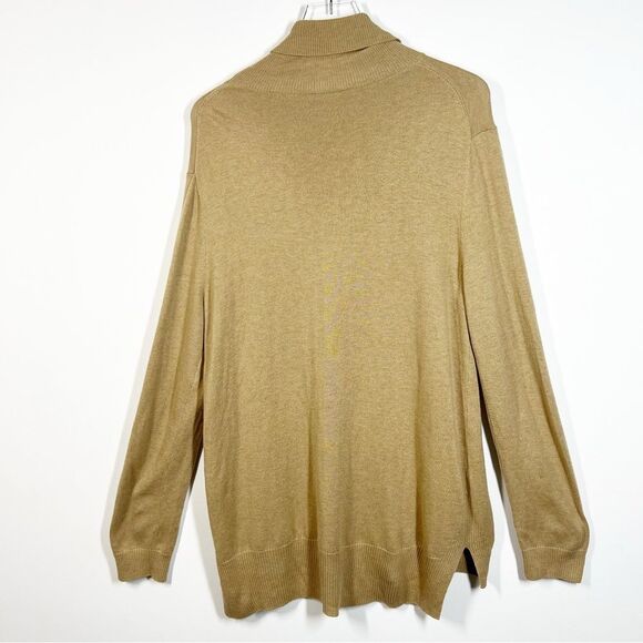 Gap Designed + Crafted Women’s Size Large Turtleneck High Low Sweater Khaki Tan - Picture 2 of 6